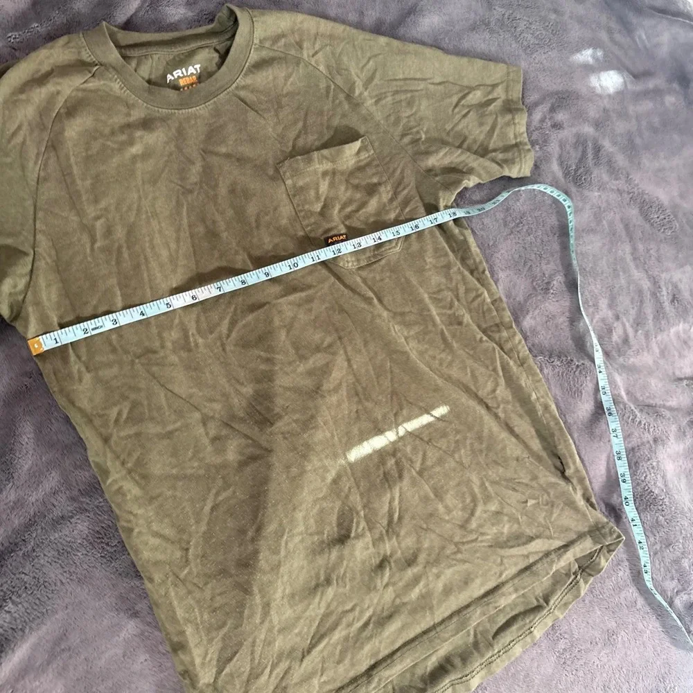 Ariat Rebar Men's Olive Green Pocket T-Shirt Workwear Size‎ Small